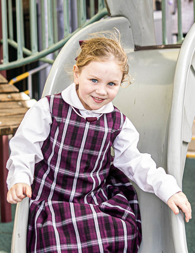 Student on slide at Christ the King Catholic Primary School North Rocks