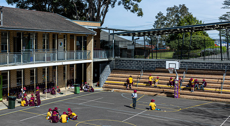 Students on playground at Christ the King Catholic Primary School North Rocks