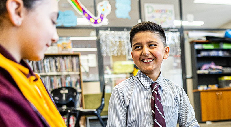 student smiling at Christ the King Catholic Primary School North Rocks
