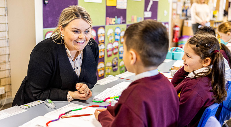 Teacher and student at Christ the King Catholic Primary School North Rocks