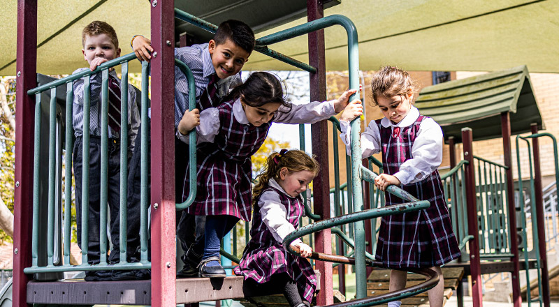 Students on playground at Christ the King Catholic Primary School North Rocks