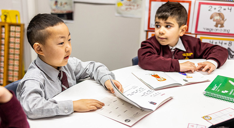 Student at desk at Christ the King Catholic Primary School North Rocks