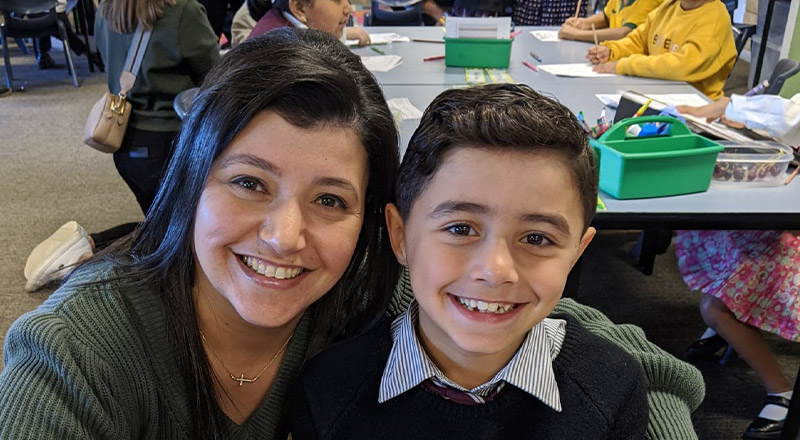 Mother Son duo at Christ the King Catholic Primary School North Rocks