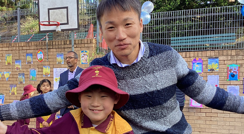 Father son duo at Christ the King Catholic Primary School North Rocks