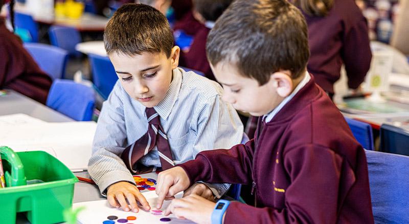 students interacting in classroom at Christ the King Catholic Primary School North Rocks
