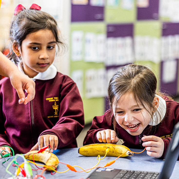 Students complete a scientific experiment at Christ the King Catholic Primary School North Rocks