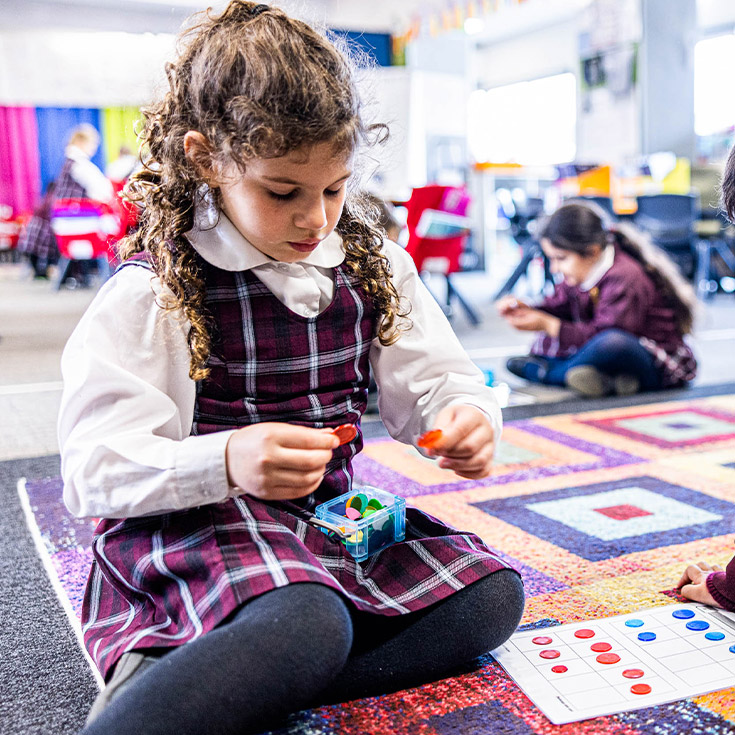 Student learning mathematics at Christ the King Catholic Primary School North Rocks